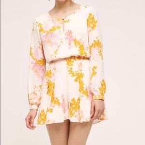 Paper Crown floral romper by Anthropologie